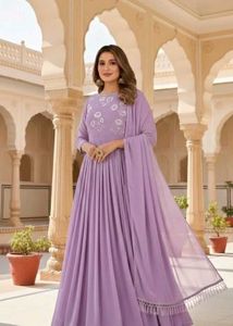 Lavender Anarkali Gown with Dupatta