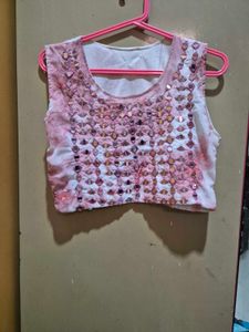 Sharara Set With Crop Top And Shrug
