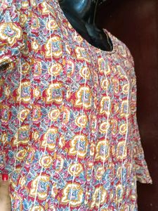 Cotton Kurti With Gota Lines
