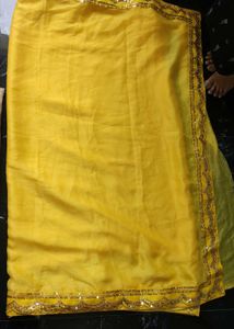 Yellow Saree with Embellished Border