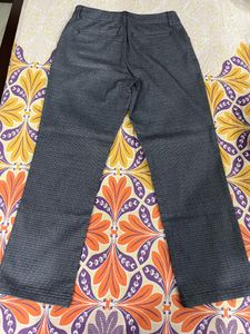 Checks Pant Straight Fit Wrinkle Free Mid Rise