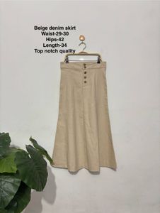 Beige Denim Skirt