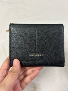 Black leather wallet women