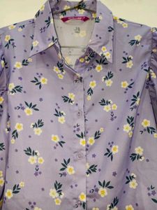Lavender Floral Shirt For Women