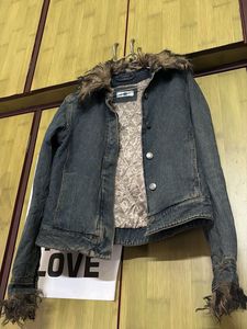 Denim Jacket with Fur Trim