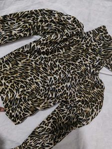 Leopard Print Smocked Top