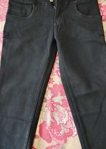 High Waisted Black Button Jeans