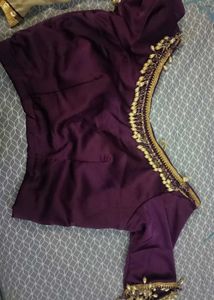 Royal Saree With Purple Blouse.....Ready To Wea