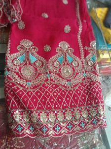Red Embroidered Salwar Kameez Suit
