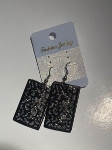 Elegant Black and Silver Dangle Earrings