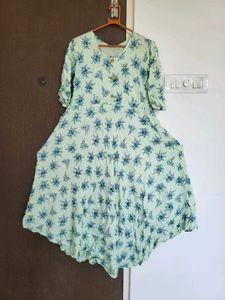 Pista Green Colour Anarkali Dress