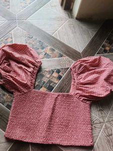 Cute Puff Sleeve Crop Top