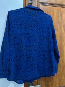 Electric blue leopard print shirt