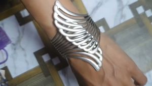Unique Silver Tone Statement Cuff