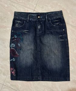 Vintage Embroidered Mini Skirt