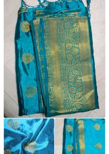 COMBO Sarees , Turquoise Green, Black And Silver
