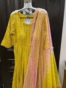 Anarkali Sharara Suit With Dupatta