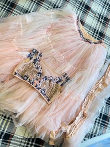 peach indian barbie lehenga