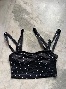 Heart Print Crop Top