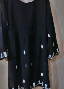 Elegant Black Chikankari Kurti –Half Price Sale!