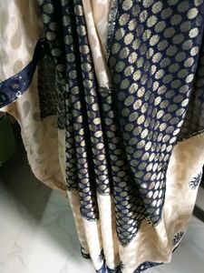 Elegant Blue & Gold Sari
