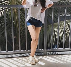Denim High-Waisted Shorts