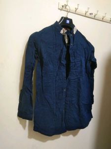 Stylish Blue Long Sleeve Shirt