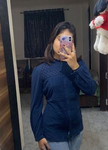 Laks*ita navy blue shirt top