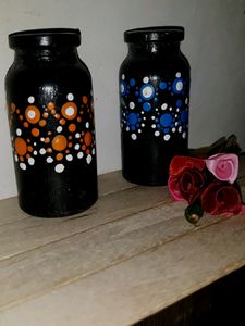 Handmade Mini Glass Bottle Manadala (One Piece)