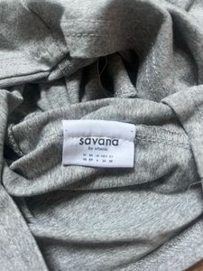 Gray V-Neck Crop Top