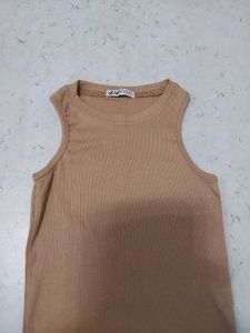 Cute Beige Tank Top