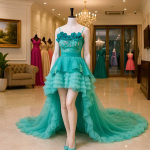 Teal High-Low Gown