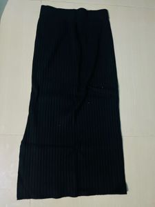 Elegant Black Knit woollen Skirt