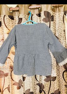 Gingham Peplum Top