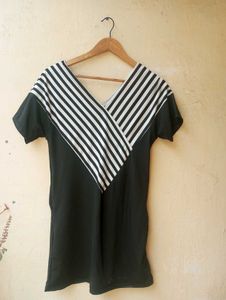 Striped Short Pinteresty Dress With Pockets Women