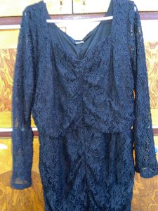 Elegant Black Lace Dress XL