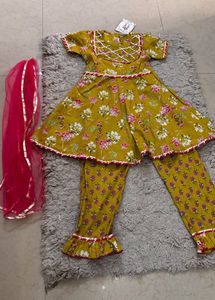 Gota Patti Girls Anarkali Set