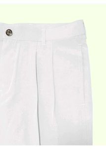 White Pleated Wide Leg Trousers