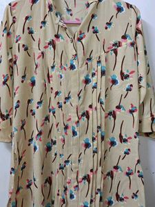 Stylish Design Women Beige Shirt Style Kurta