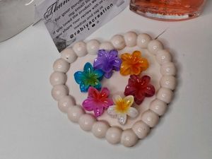 Mini Flower Hair Claws Combo Of 6 Pcs