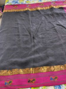 Elegant Pink &amp; Black Saree