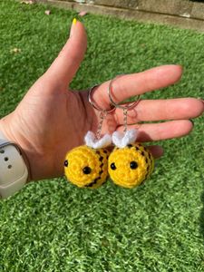 Crochet Bumble Bee Keychain