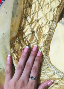 Golden Pearl Design Blouse Soft  Net Sleeves 💗🪷