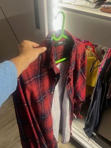 Pull&amp;bear Red Plaid Flannel Shirt