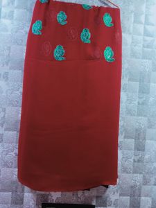 Heavy Border Saree❤️🩵