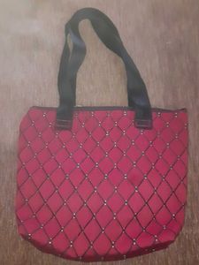 Red Quilted Tote Bag New Without Tag.