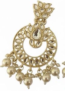 Elegant Gold-Tone Chandbali Earrings