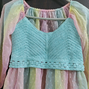 Rainbow Neted crochet top💕🌈😍very classy and elegant top no coins/swap❌tag removed it&#39;s totally New untouched