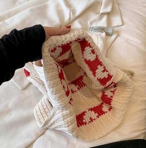 Heart Knit Tote Bag
