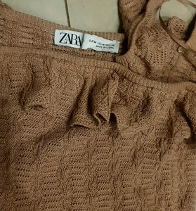 Zara Knit Ruffle Top